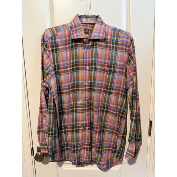 Peter Millar Other - Peter Millar MF13D250L Men’s Large Multicolor Plaid Cotton Shirt Made Turkey